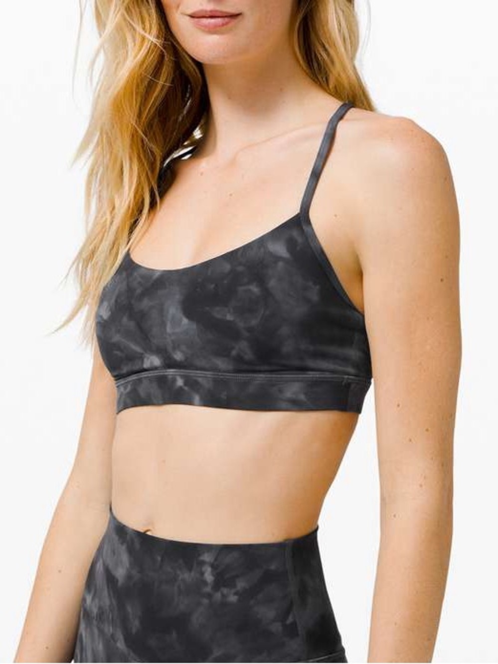 Lululemon Flow Y Bra Nulu Size 6 Black Grey